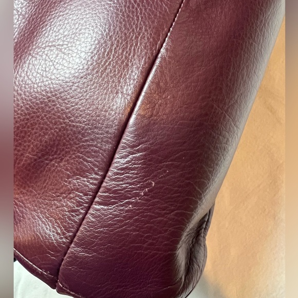 Coach Campbell Belle Bordeaux Burgundy Leather Shoulder Bag Gold Hardware - Picture 15 of 15